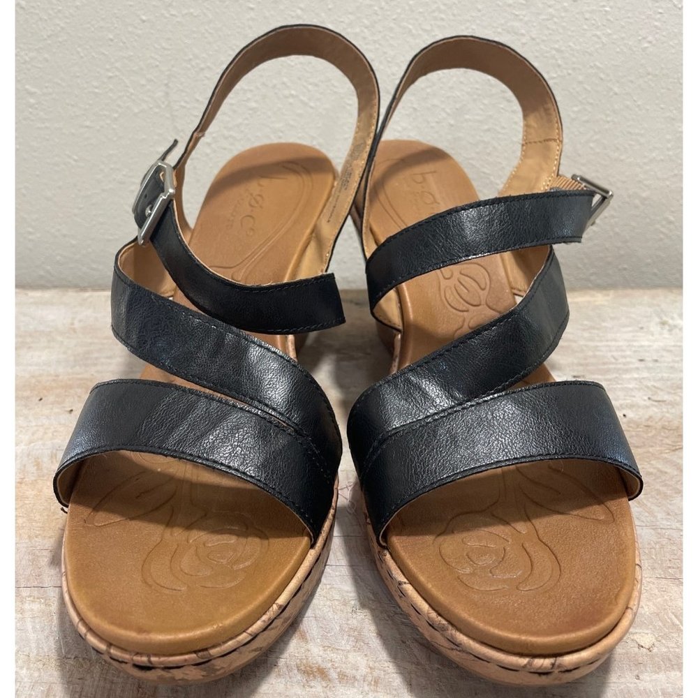 B.O.C. Women's 11M Black Schirra Wedge Slingback Sandal Z13700